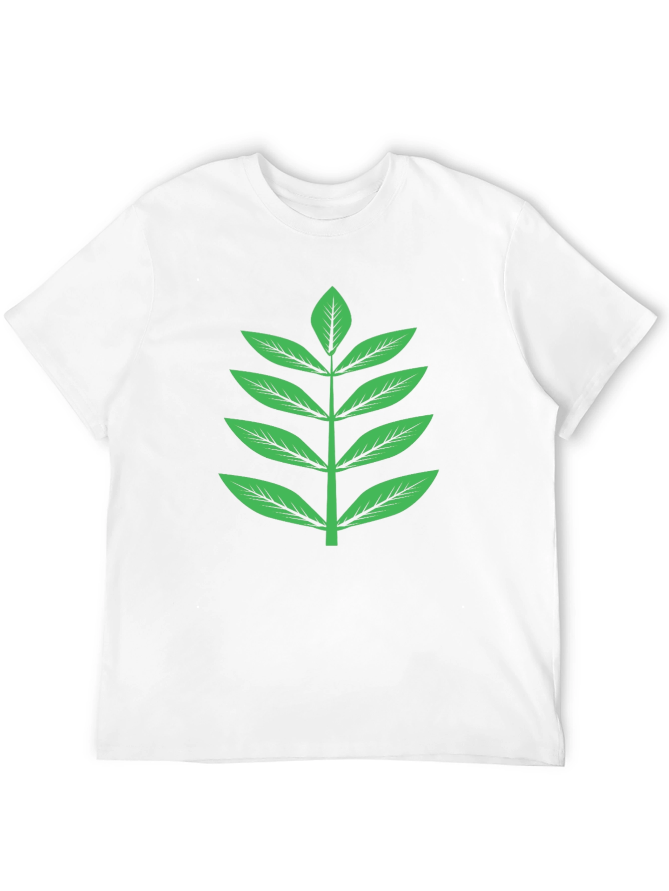 Nature Inspired Graphic Tee - Green Leaf Design