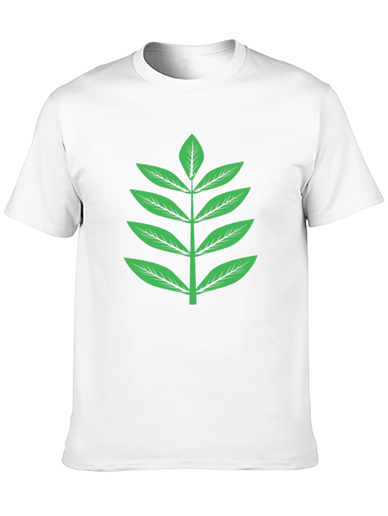 Nature Inspired Graphic Tee - Green Leaf Design