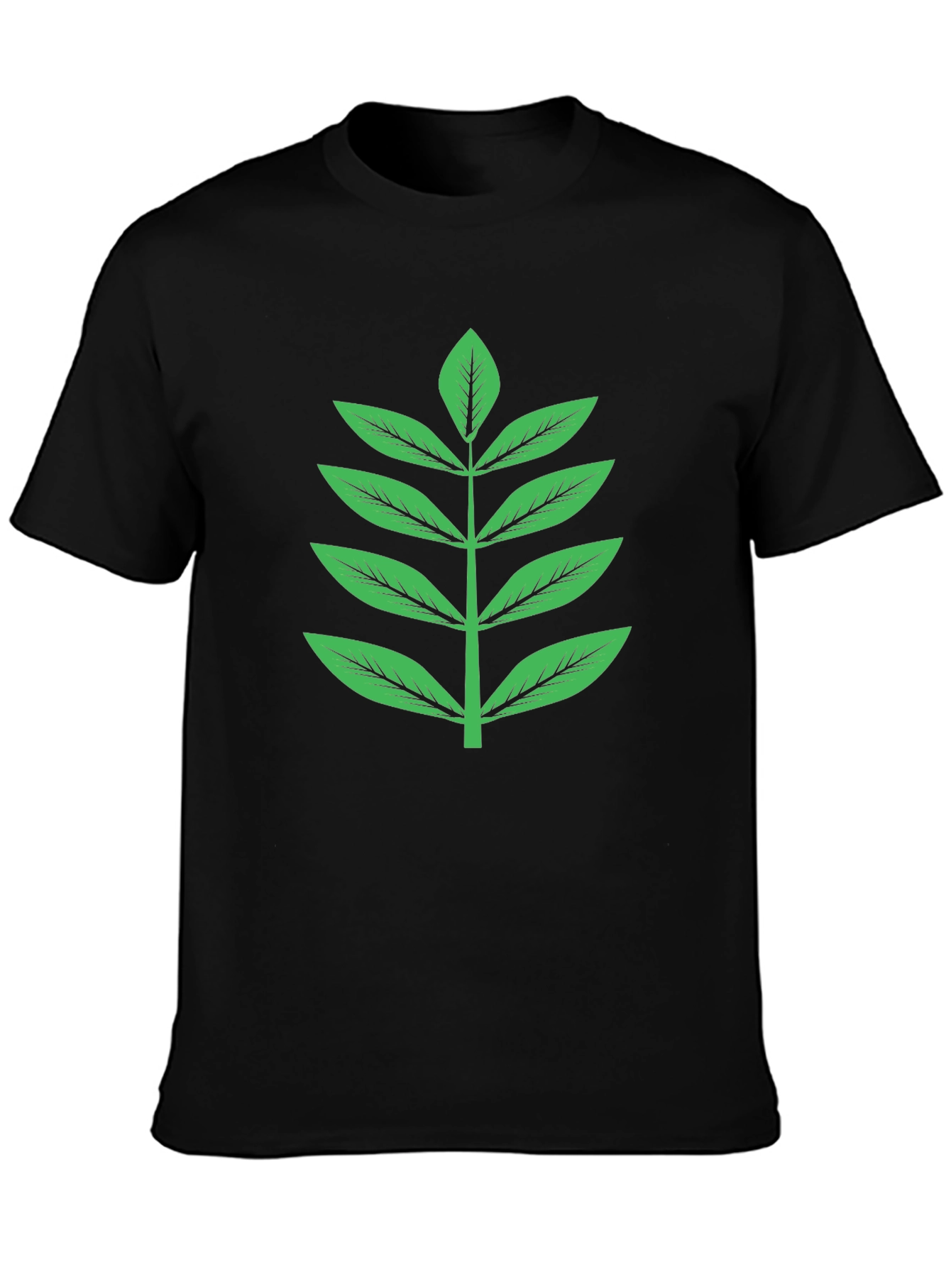 Nature Inspired Graphic Tee - Green Leaf Design