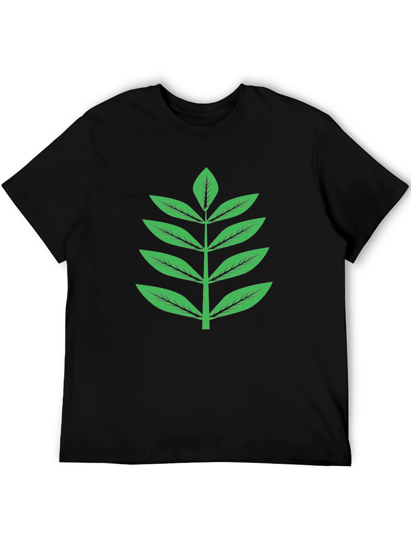 Nature Inspired Graphic Tee - Green Leaf Design