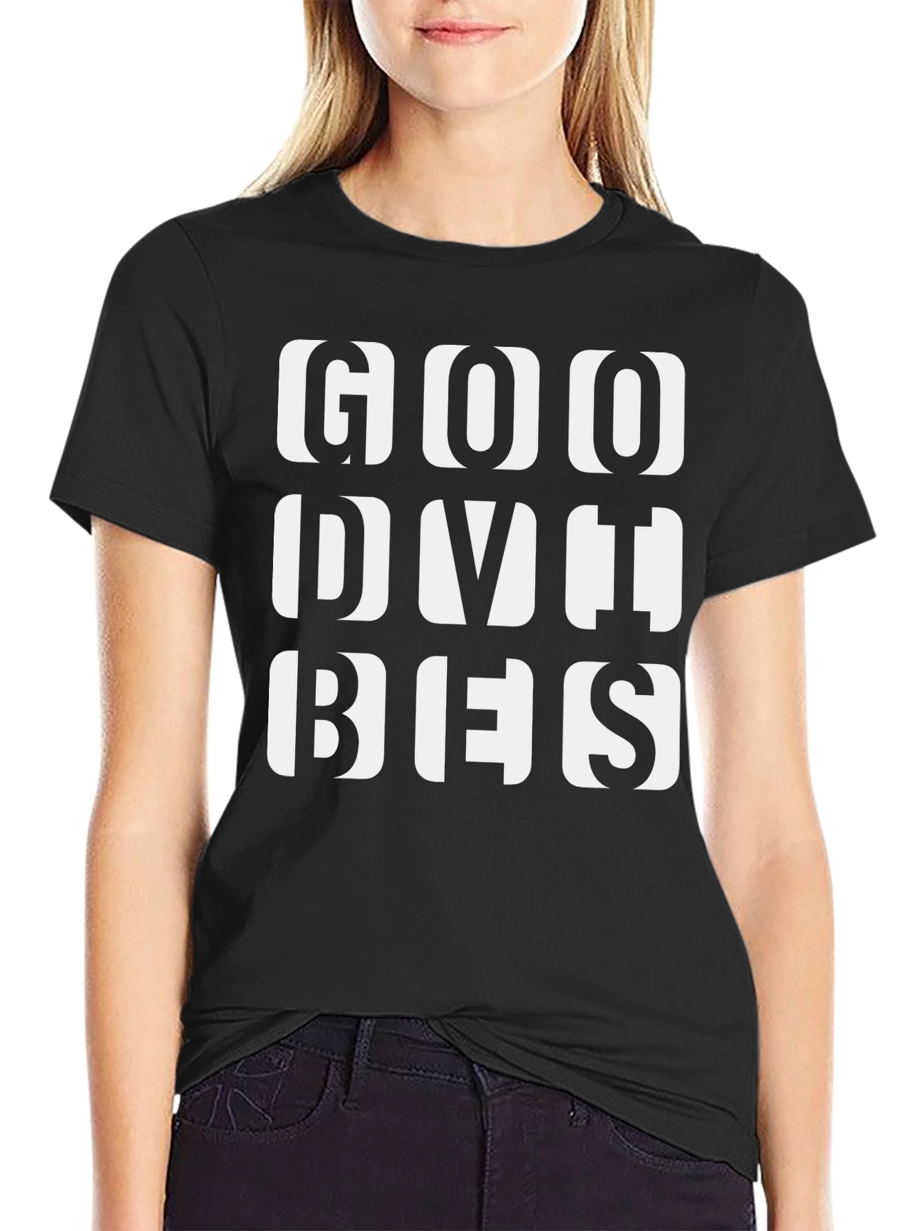 Good Vibes Black Graphic T-Shirt