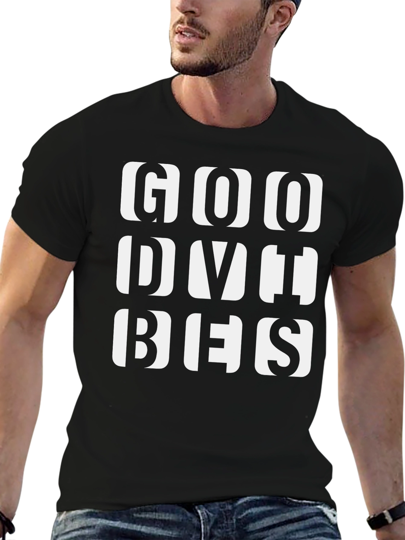 Good Vibes Black Graphic T-Shirt