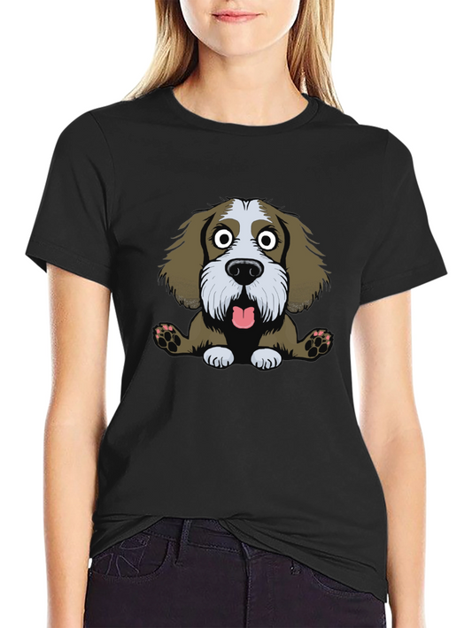 Funny Dog Cartoon Black T-Shirt