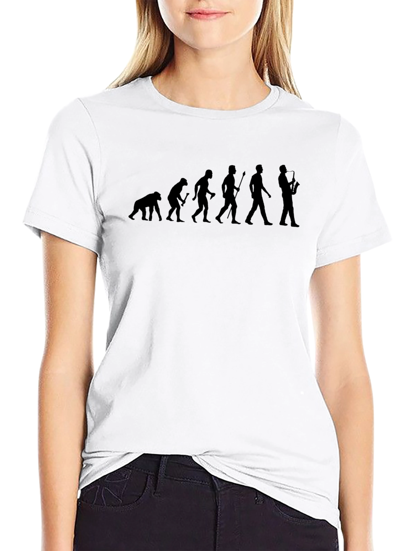 Evolution of Saxophone Player Graphic Tee