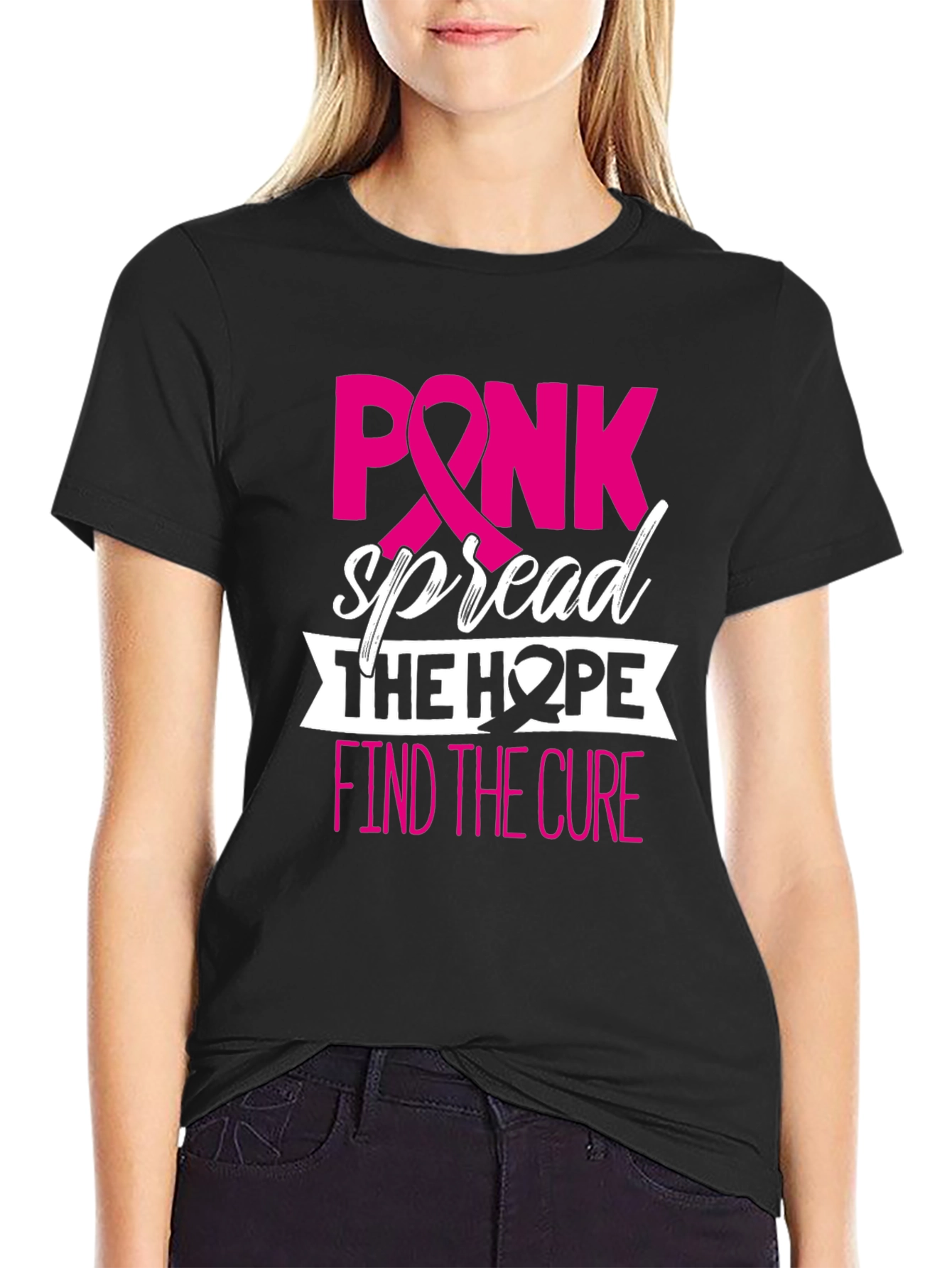Pink Spread Hope Find Cure Breast Cancer Awareness T-Shirt