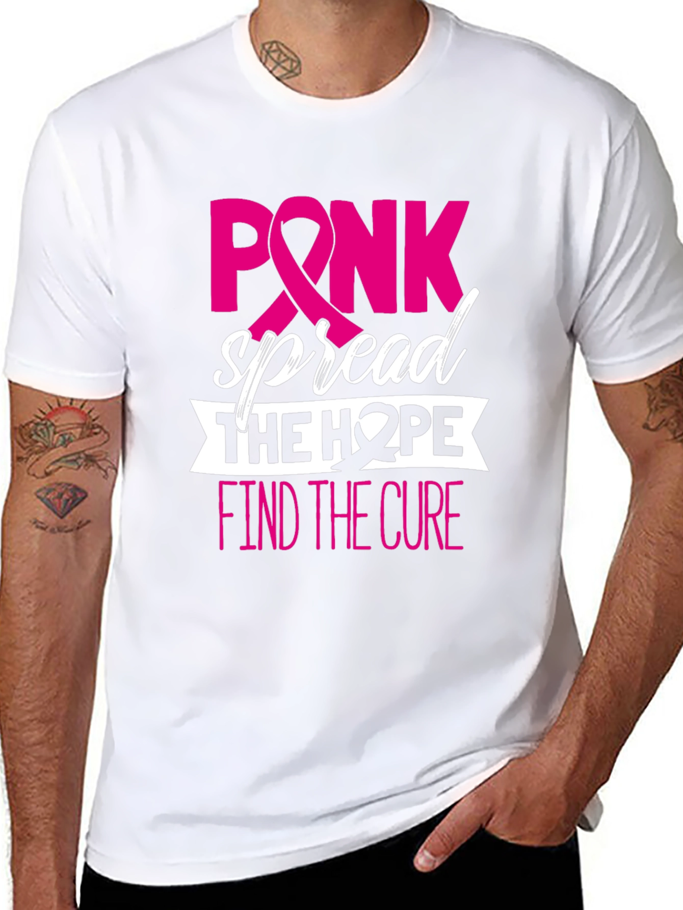 Pink Spread Hope Find Cure Breast Cancer Awareness T-Shirt