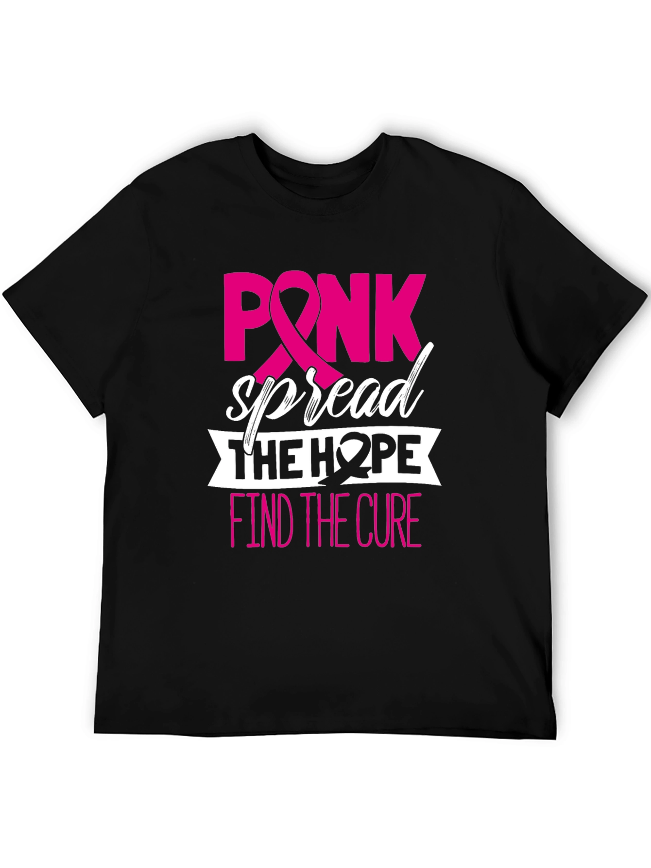 Pink Spread Hope Find Cure Breast Cancer Awareness T-Shirt