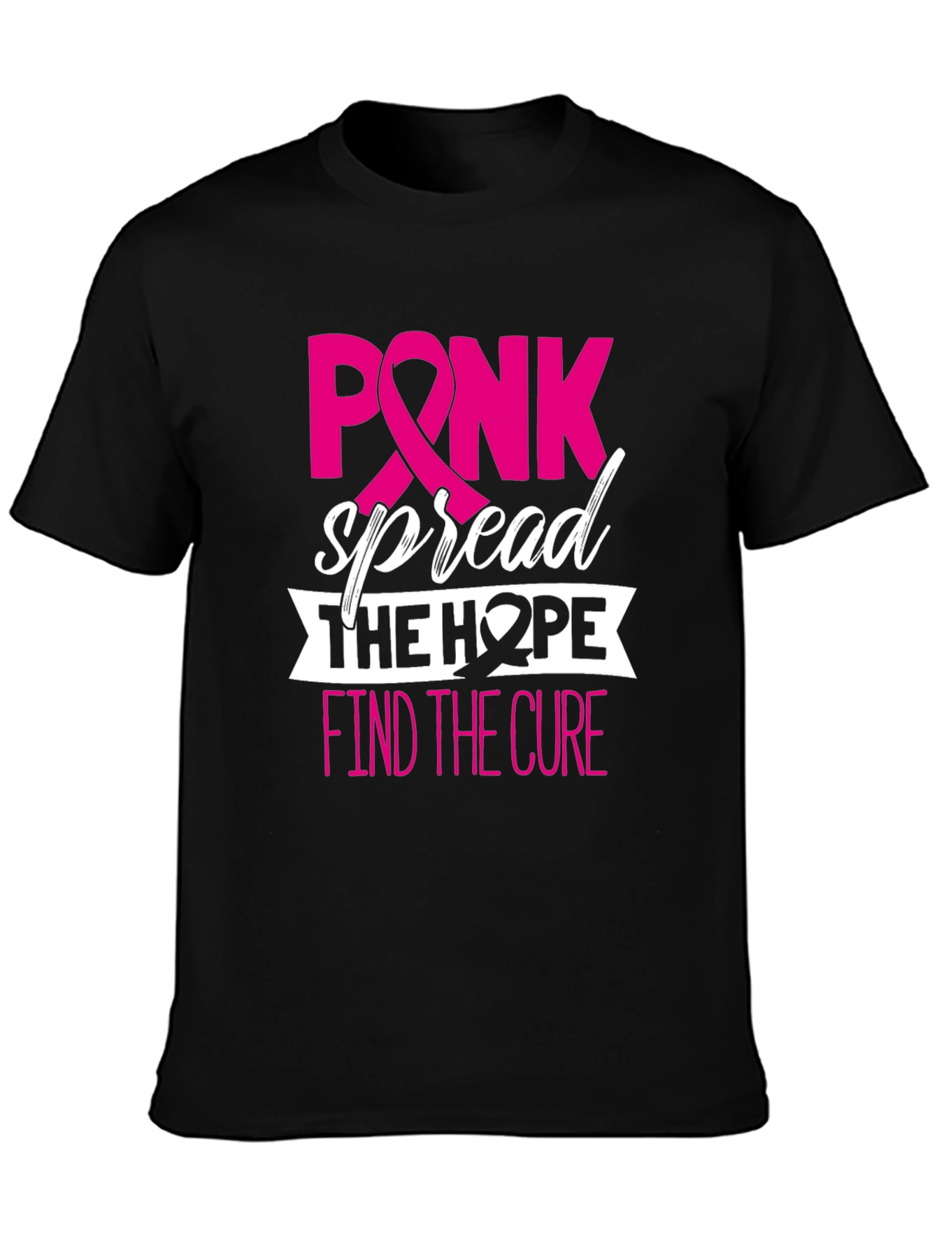 Pink Spread Hope Find Cure Breast Cancer Awareness T-Shirt
