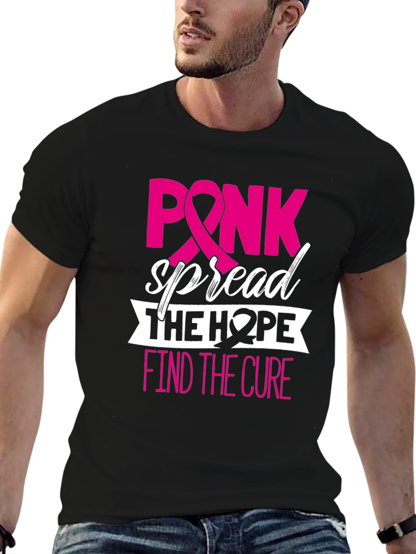 Pink Spread Hope Find Cure Breast Cancer Awareness T-Shirt