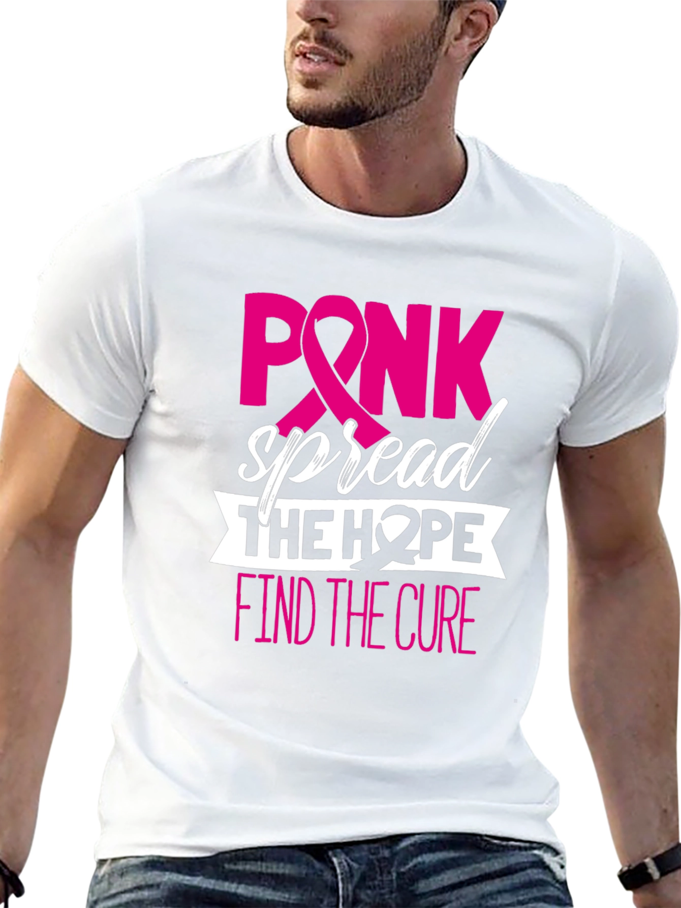 Pink Spread Hope Find Cure Breast Cancer Awareness T-Shirt