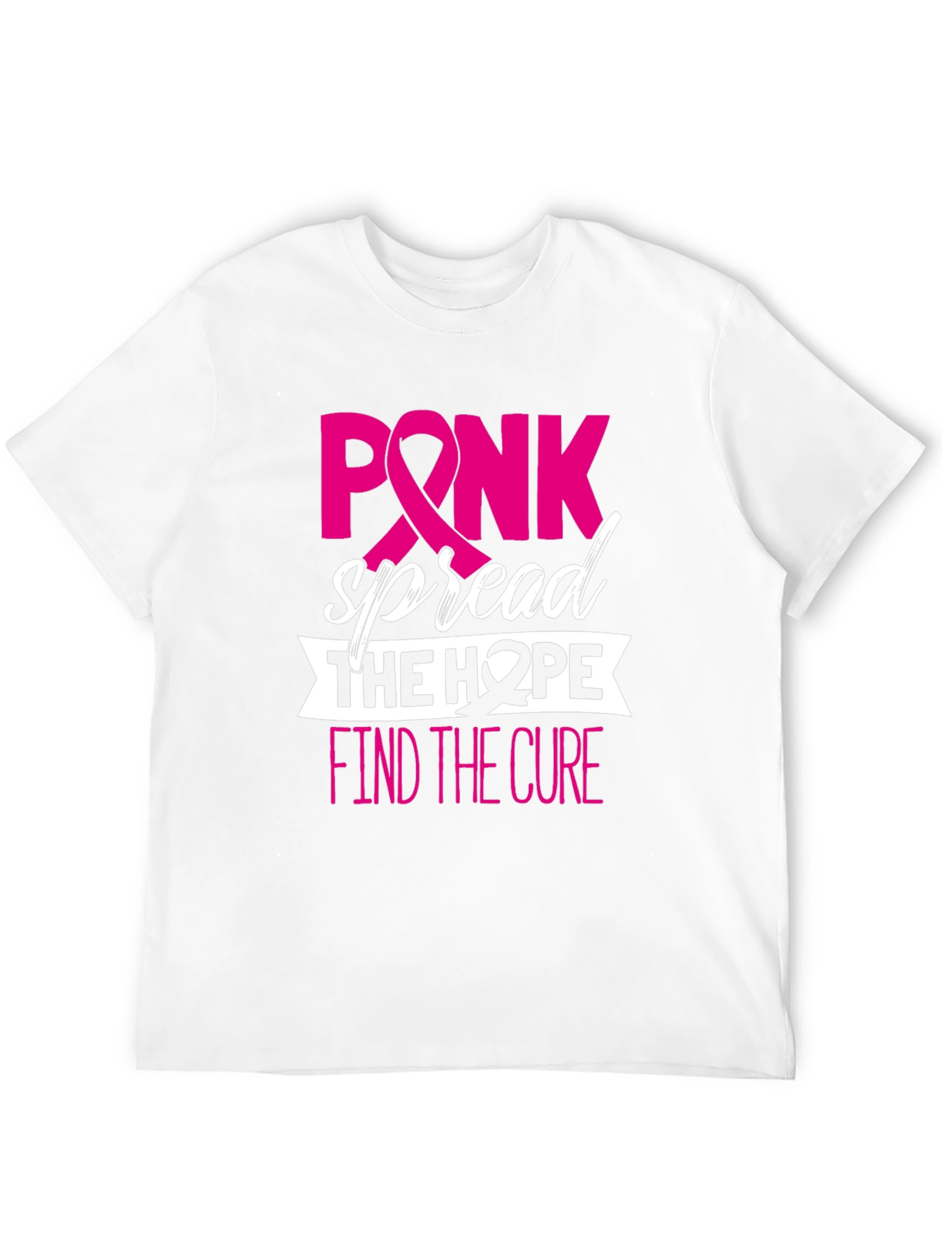 Pink Spread Hope Find Cure Breast Cancer Awareness T-Shirt