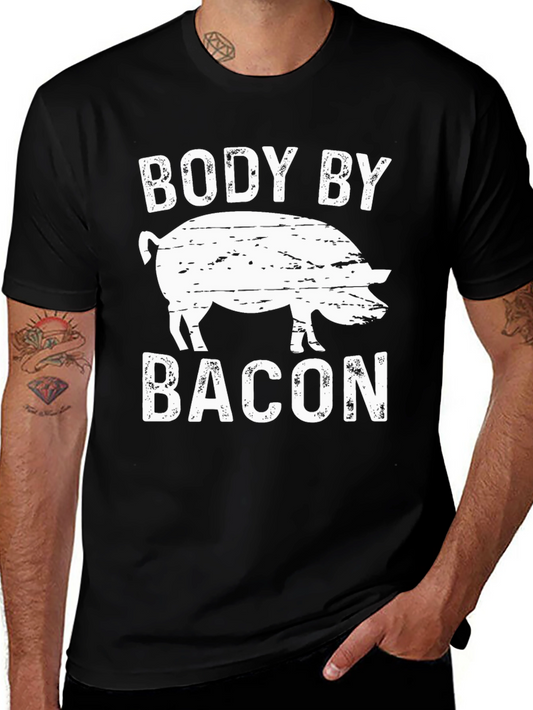 Body by Bacon Funny Pig Graphic T-Shirt