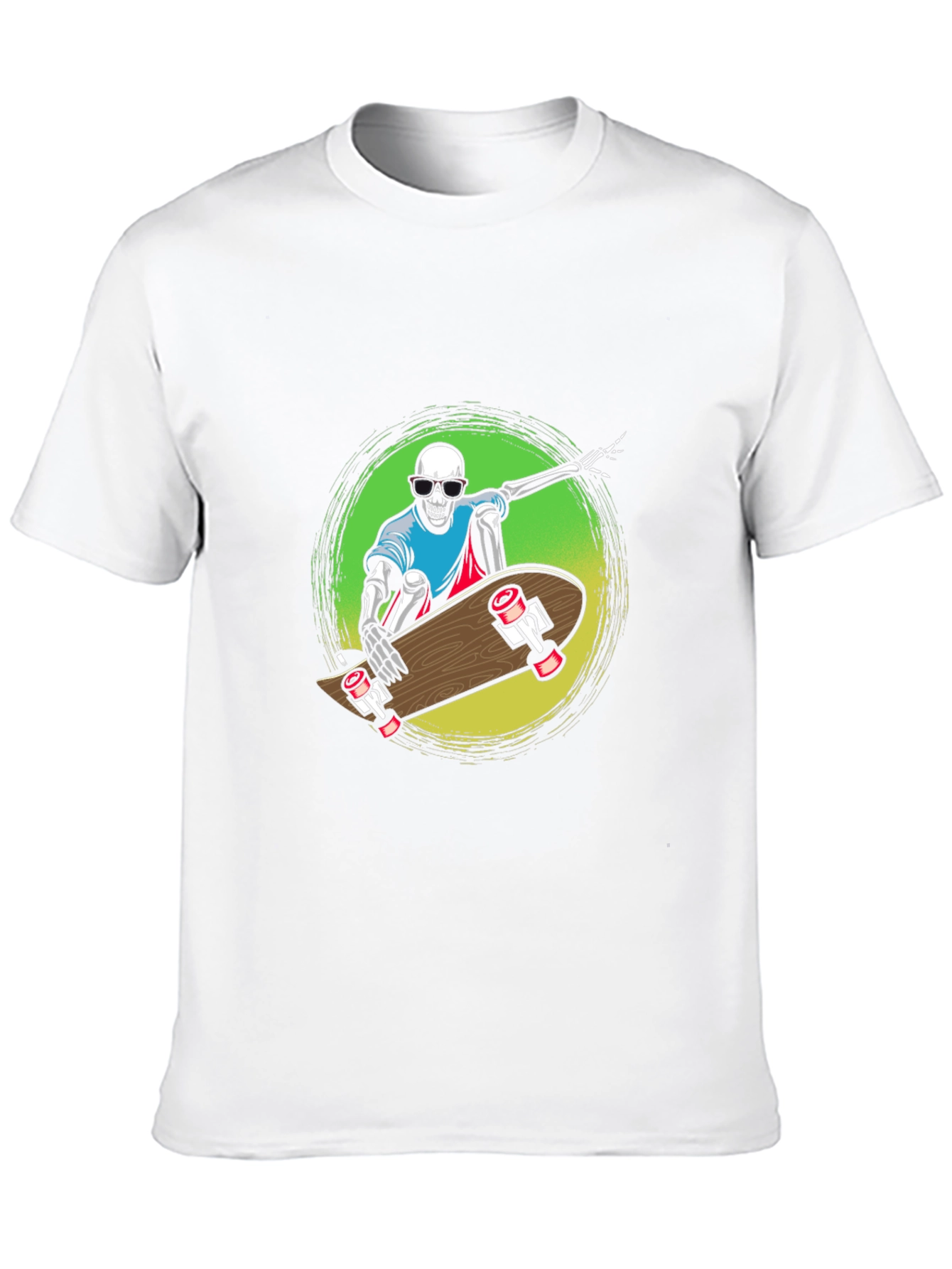 Skeleton Skateboard Graphic Tee - Black