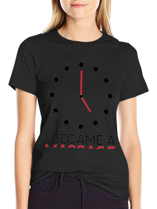Massage Time T-Shirt - Black Crew Neck Tee