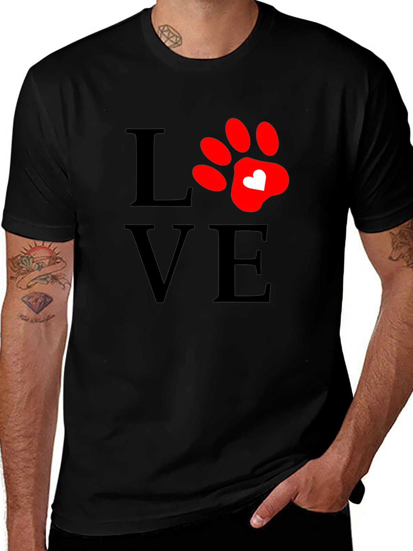 Love Paw Print T-Shirt - Casual Comfort Tee