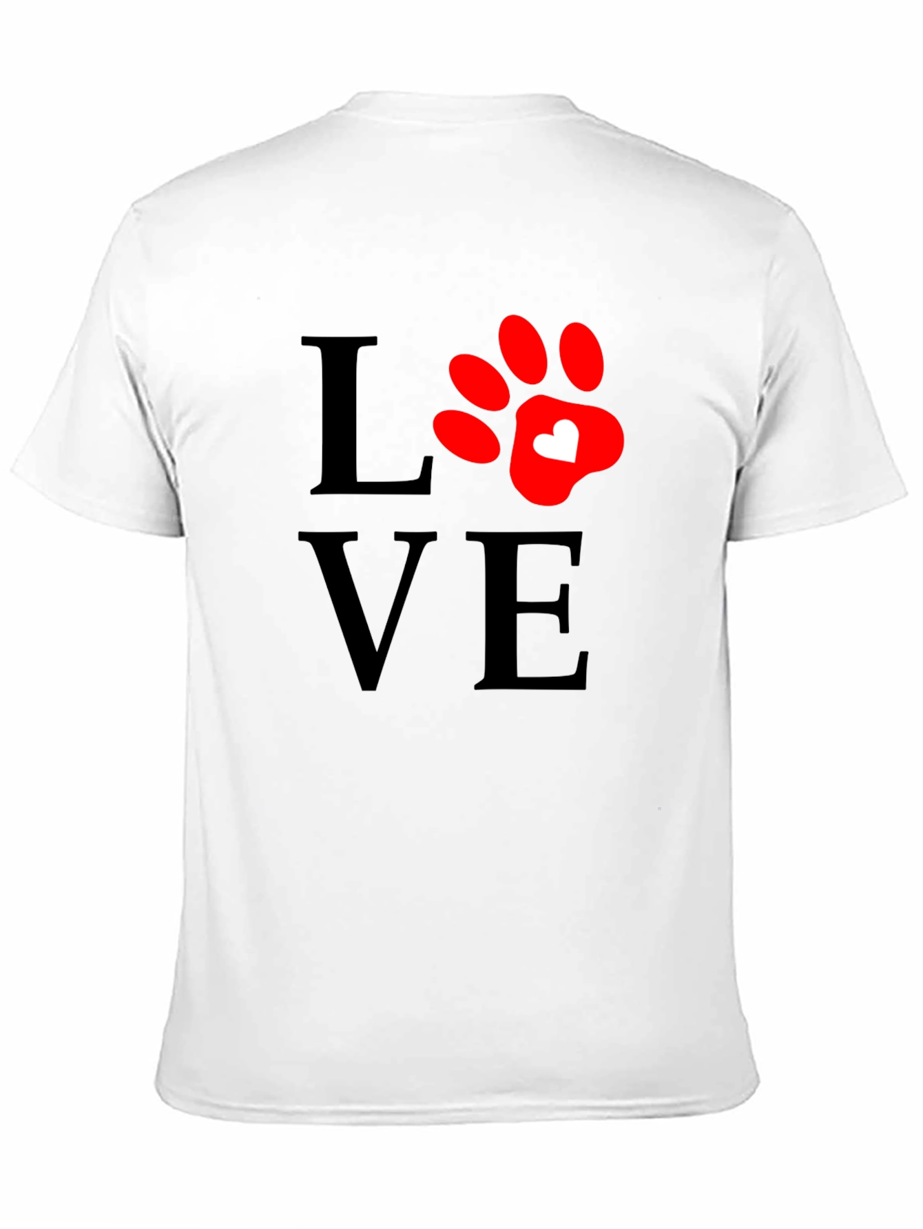 Love Paw Print T-Shirt - Casual Comfort Tee