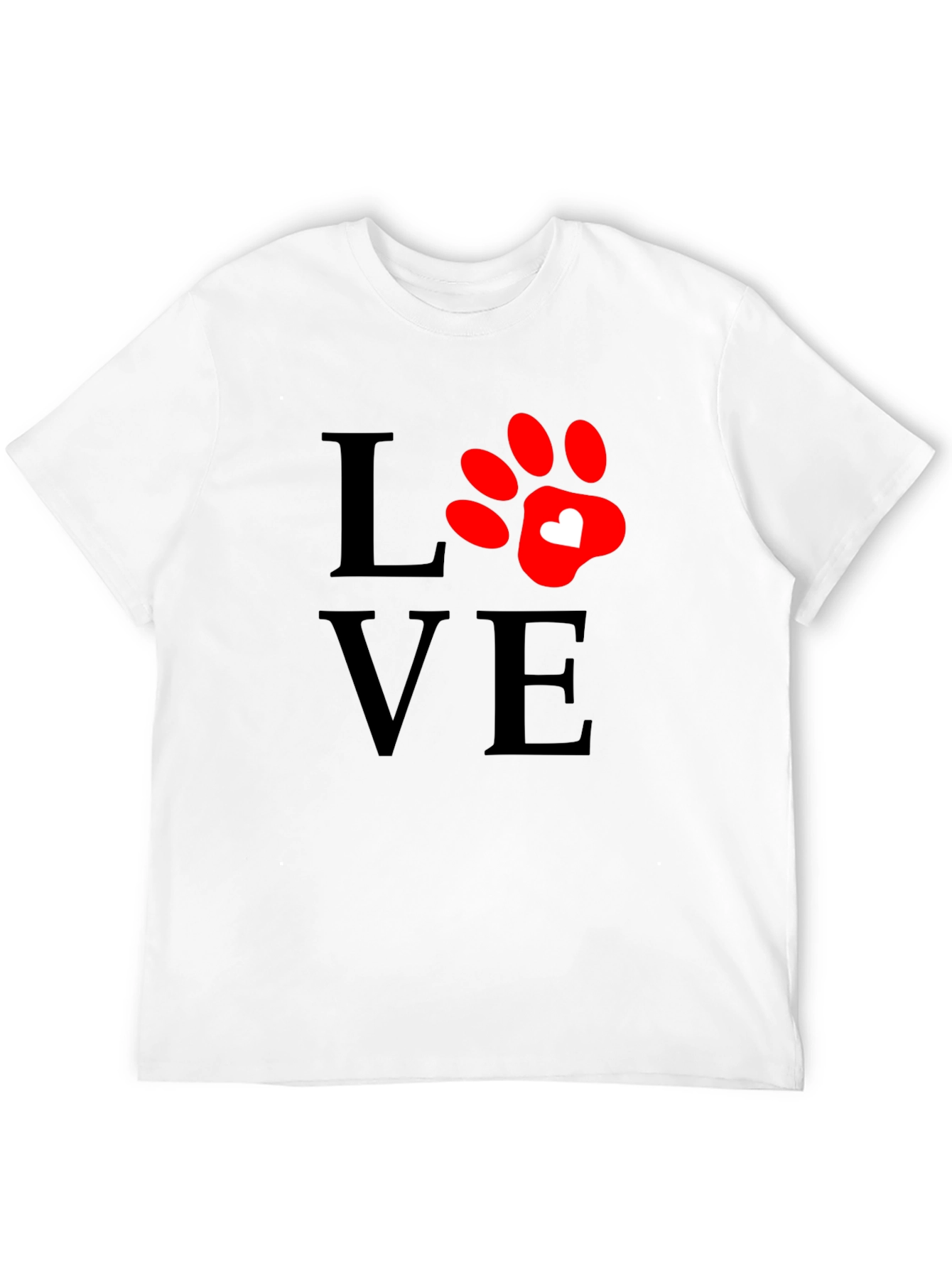 Love Paw Print T-Shirt - Casual Comfort Tee