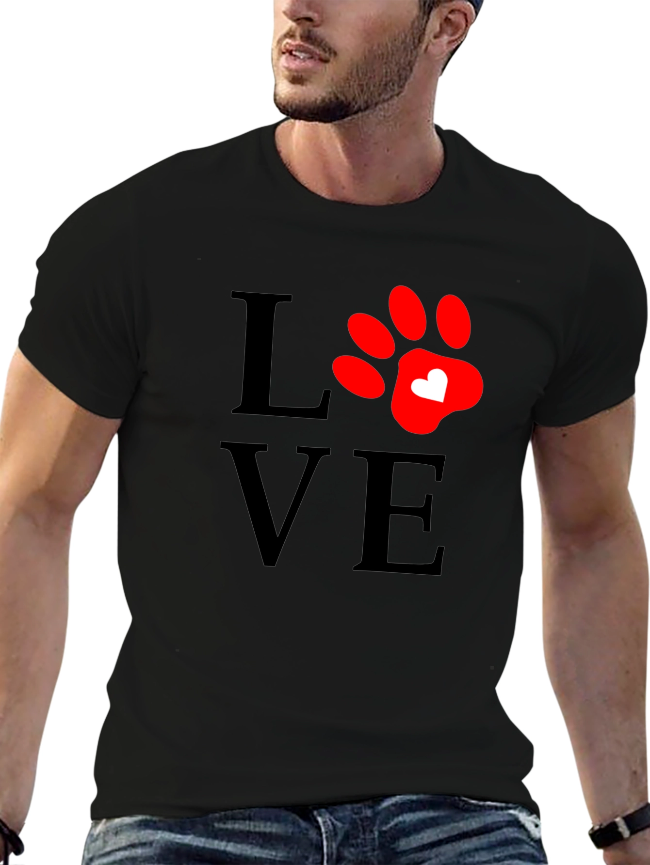 Love Paw Print T-Shirt - Casual Comfort Tee