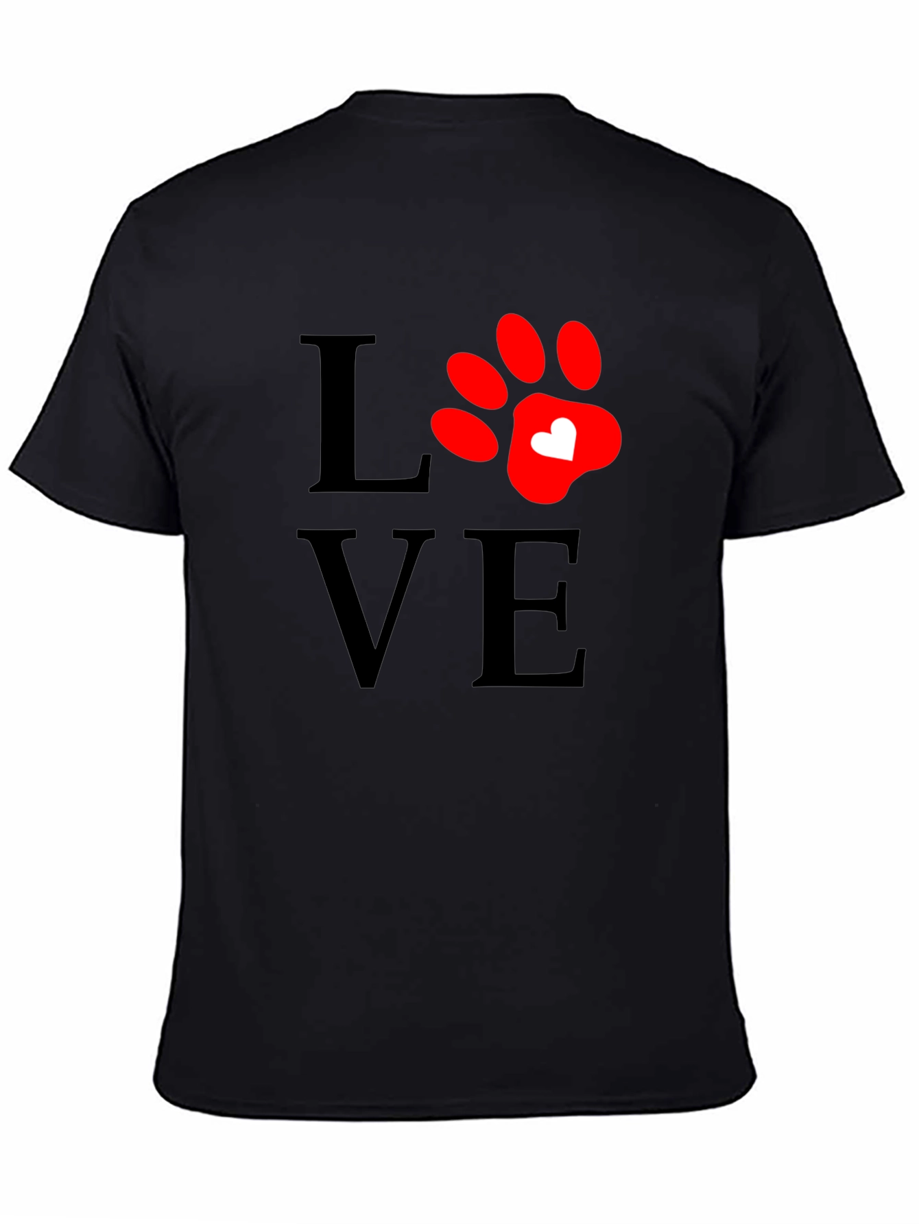 Love Paw Print T-Shirt - Casual Comfort Tee