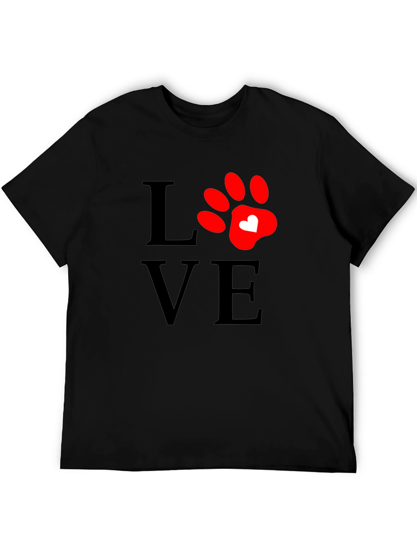 Love Paw Print T-Shirt - Casual Comfort Tee