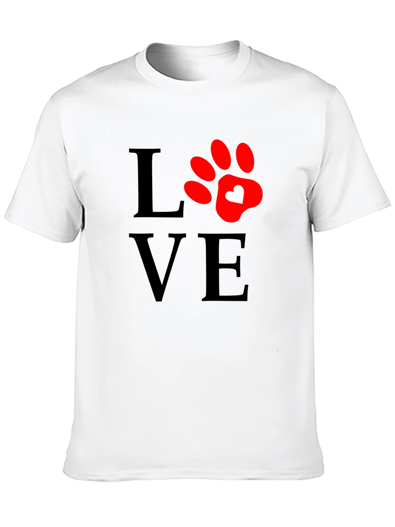 Love Paw Print T-Shirt - Casual Comfort Tee