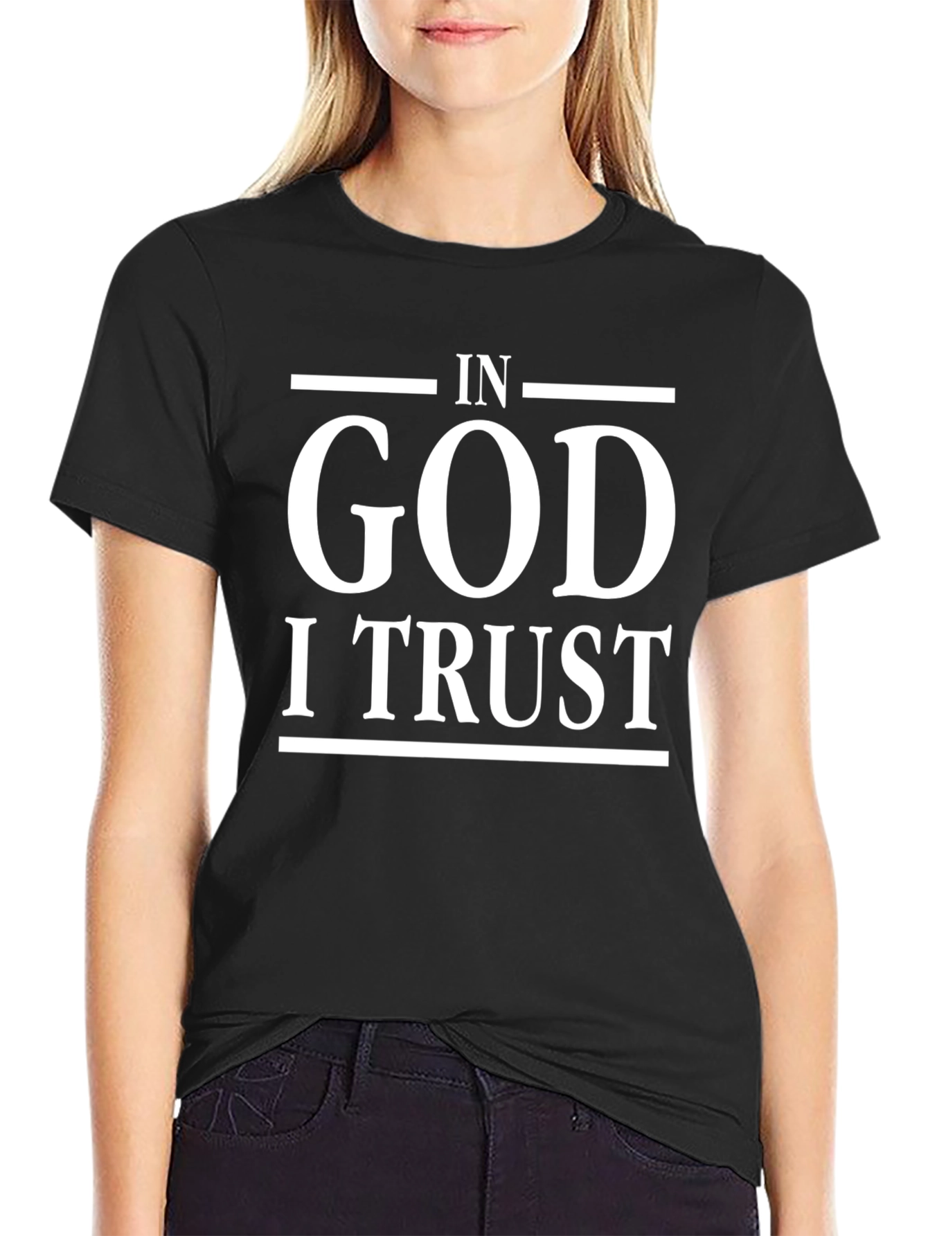 In God I Trust Graphic Print Black T-Shirt