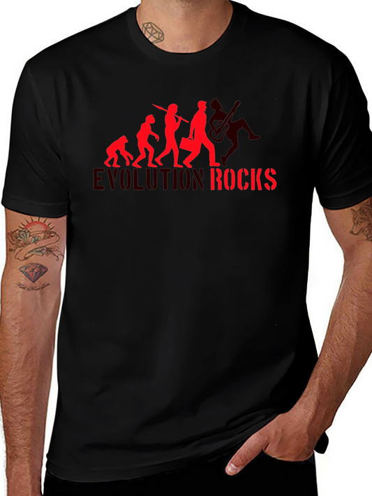 Evolution Rocks Graphic T-Shirt - Black Cotton Tee