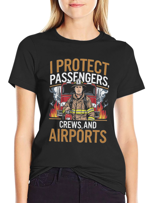 Firefighter Airport Crew Protection Graphic T-Shirt