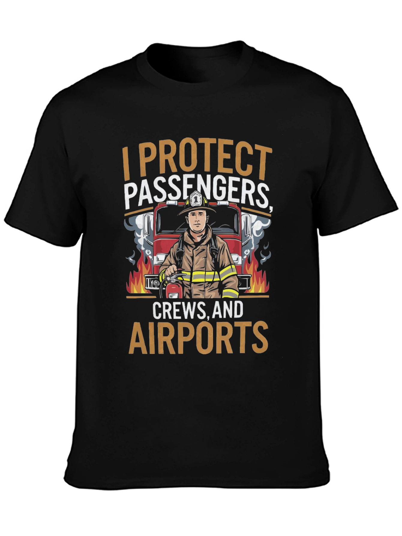 Firefighter Airport Crew Protection Graphic T-Shirt