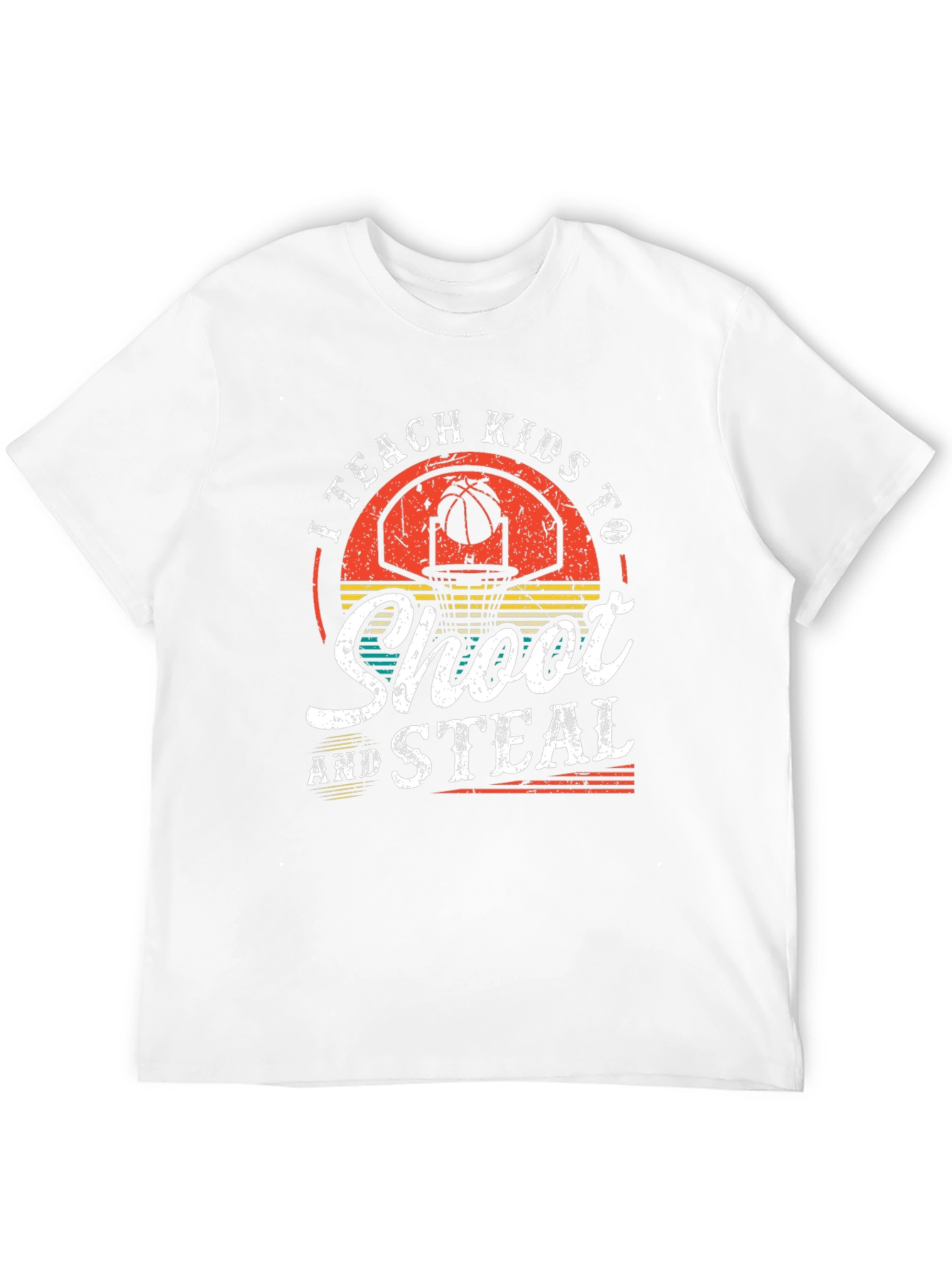 I Teach Kids To Shoot & Steal Basketball T-Shirt