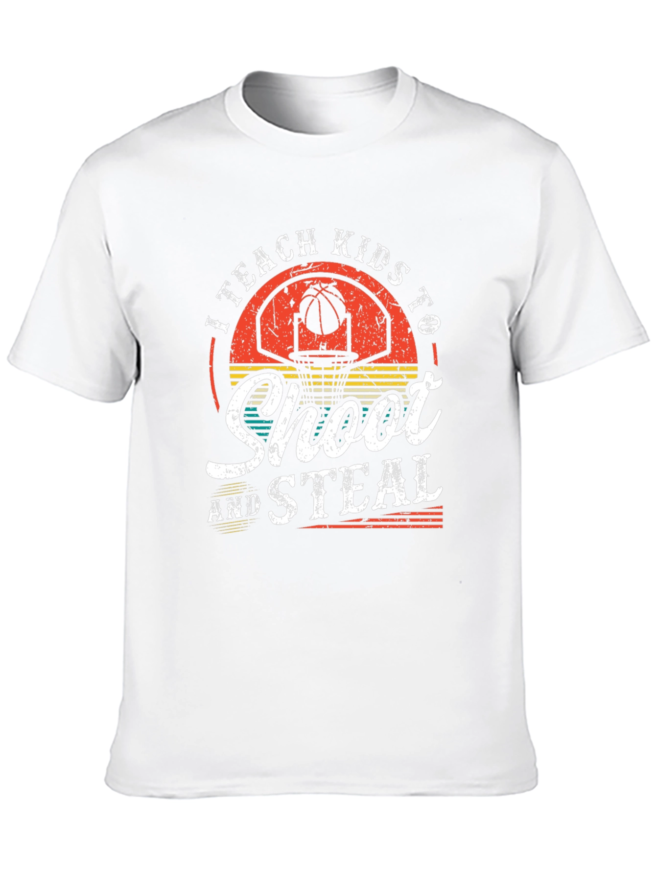 I Teach Kids To Shoot & Steal Basketball T-Shirt