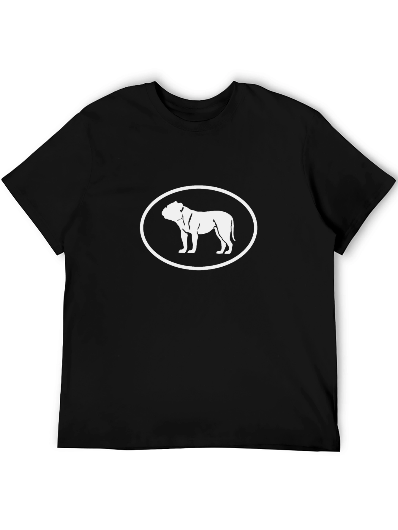 Mens Black Bulldog Graphic Tee