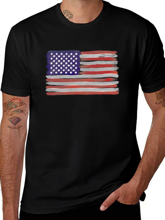 American Flag Brush Stroke Tee