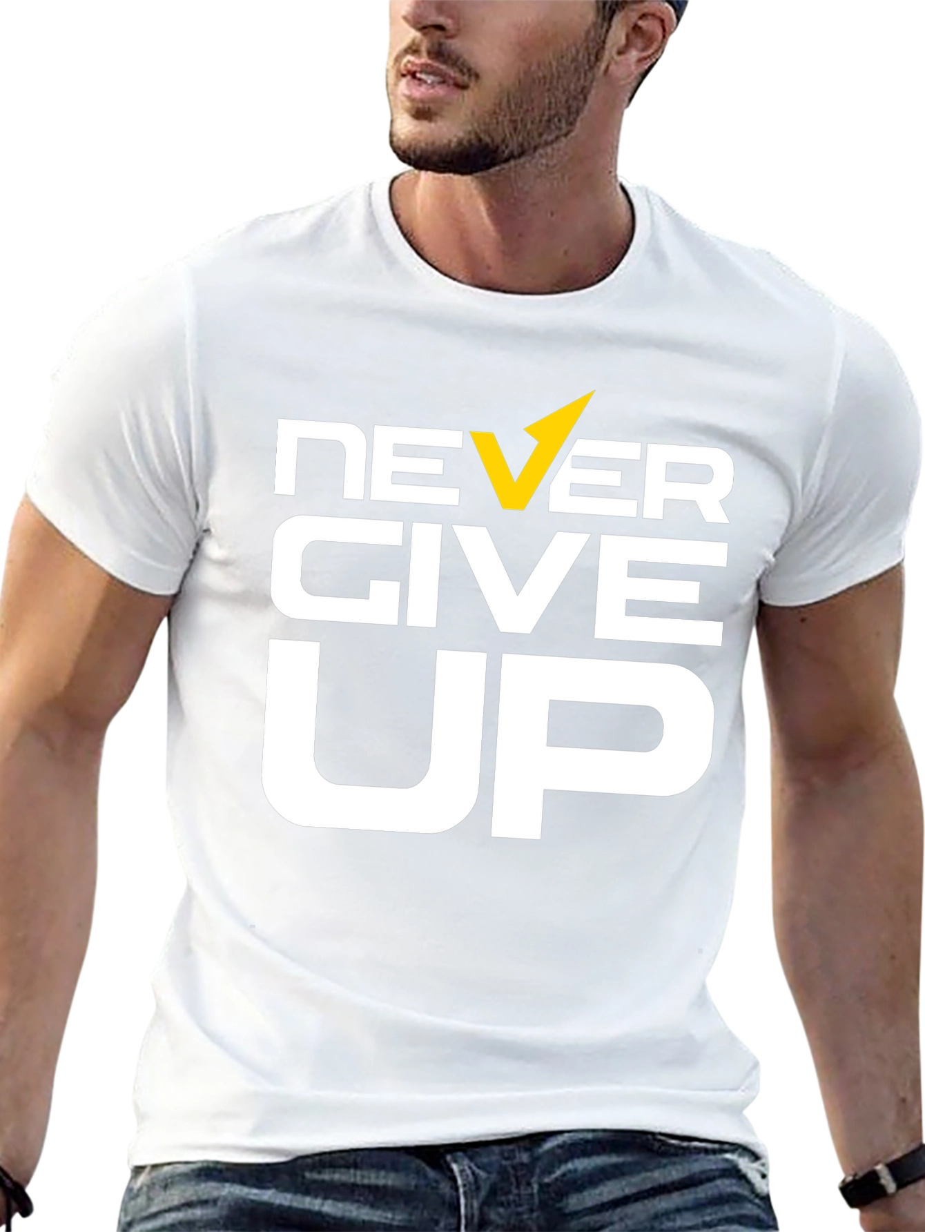 Never Give Up Graphic Tee - Motivational T-Shirt