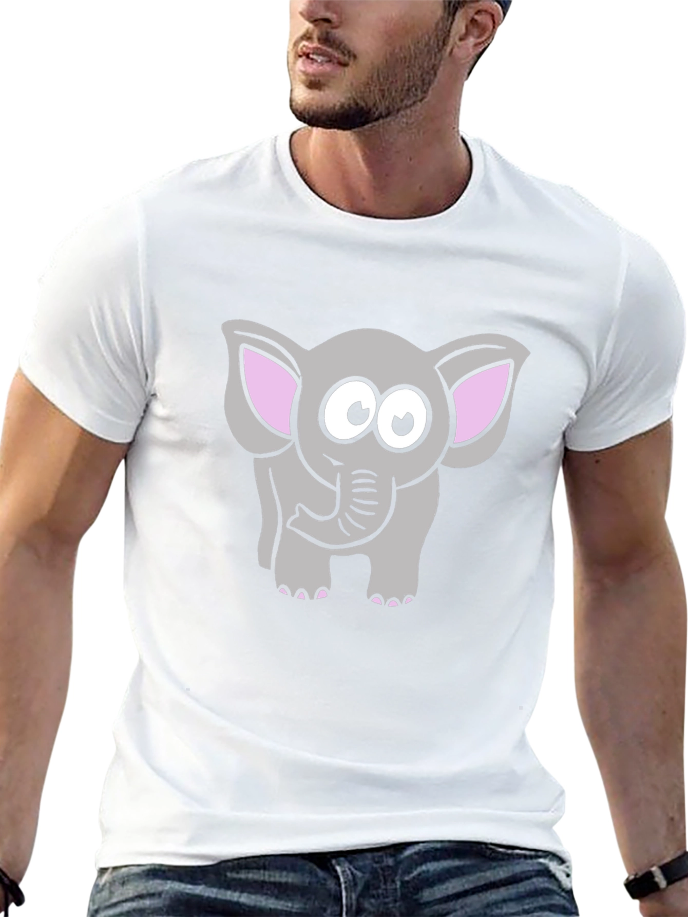 Cute Cartoon Elephant Graphic T-Shirt