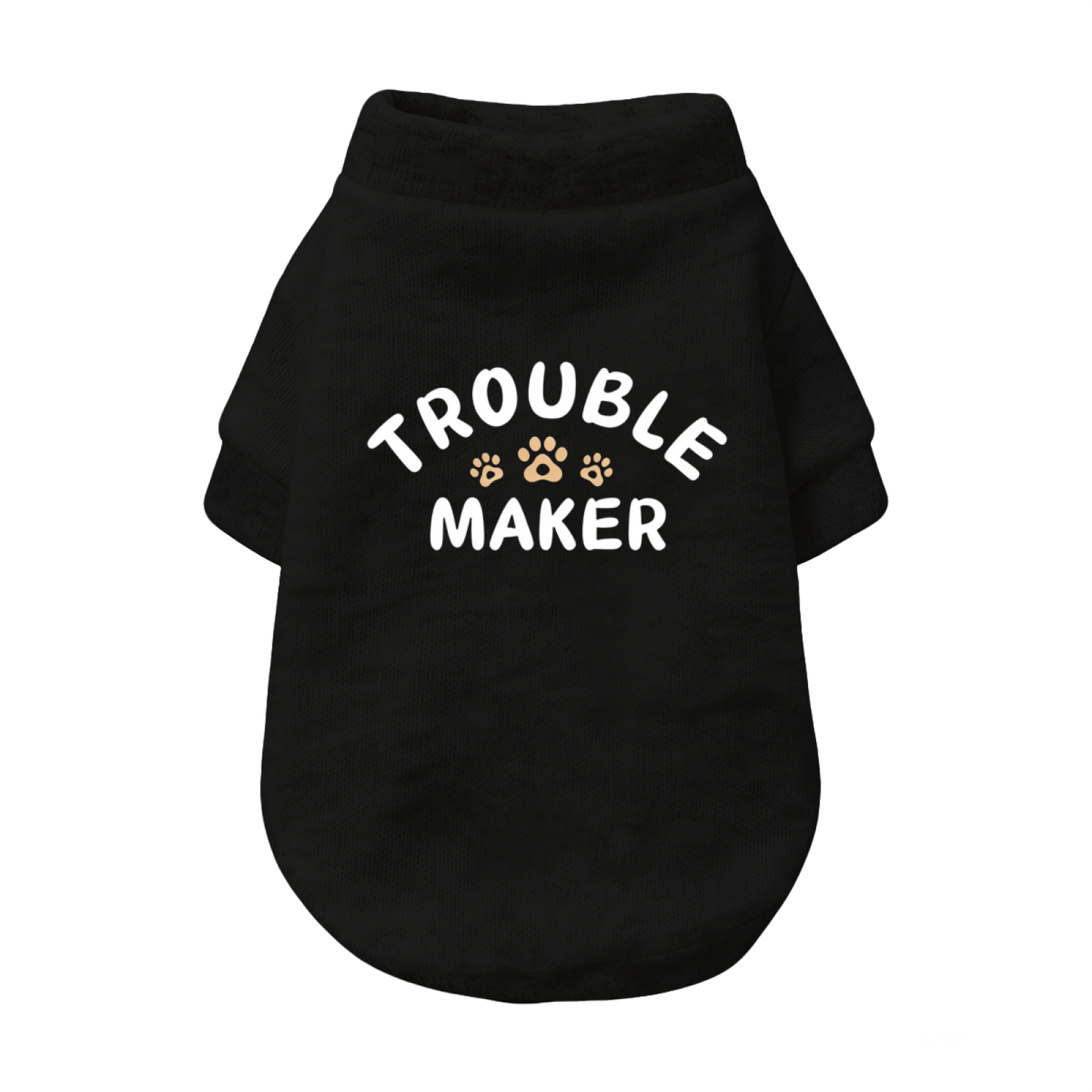 Black Trouble Maker Paw Print Funny Puppy Daily Wear Sweater
