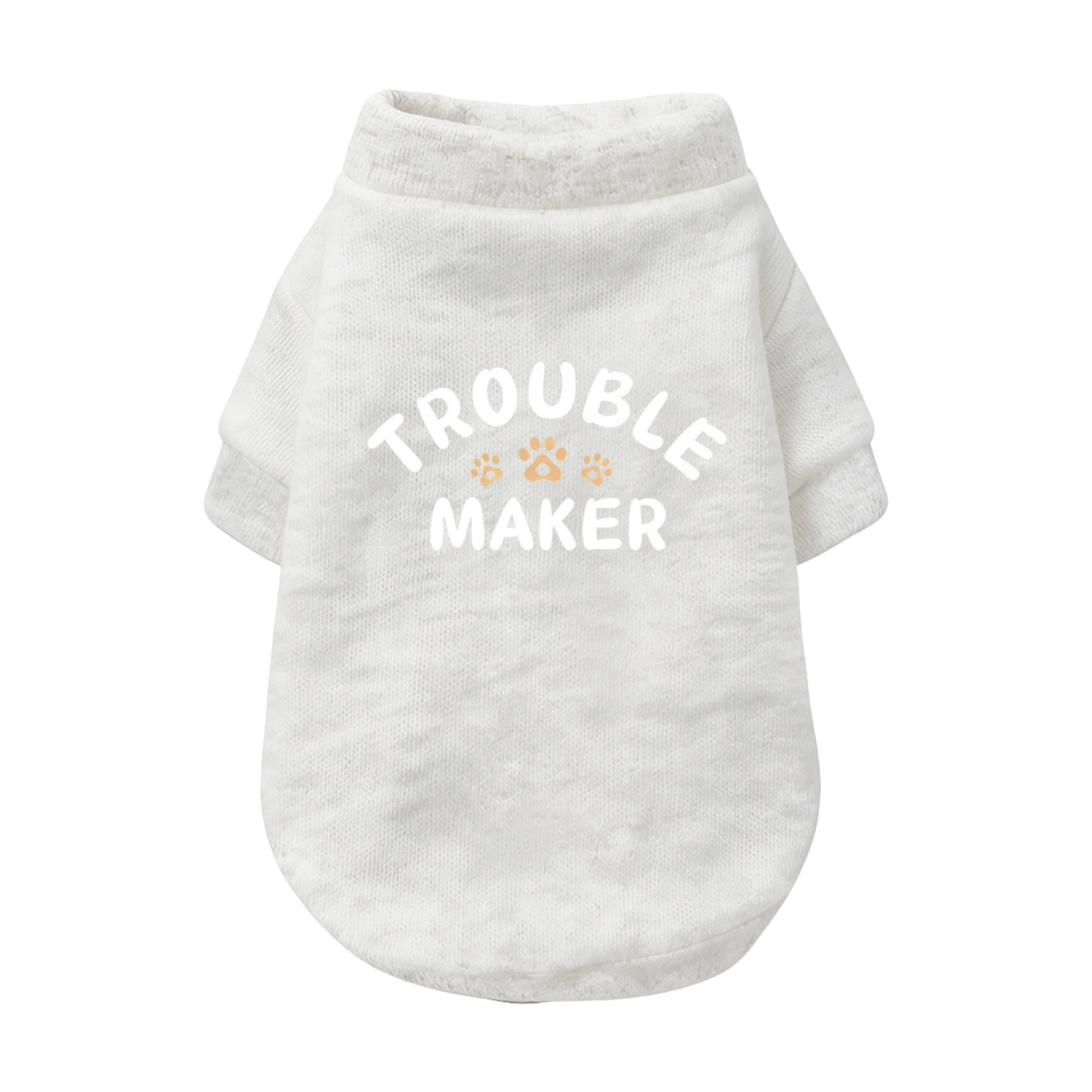 Black Trouble Maker Paw Print Funny Puppy Daily Wear Sweater