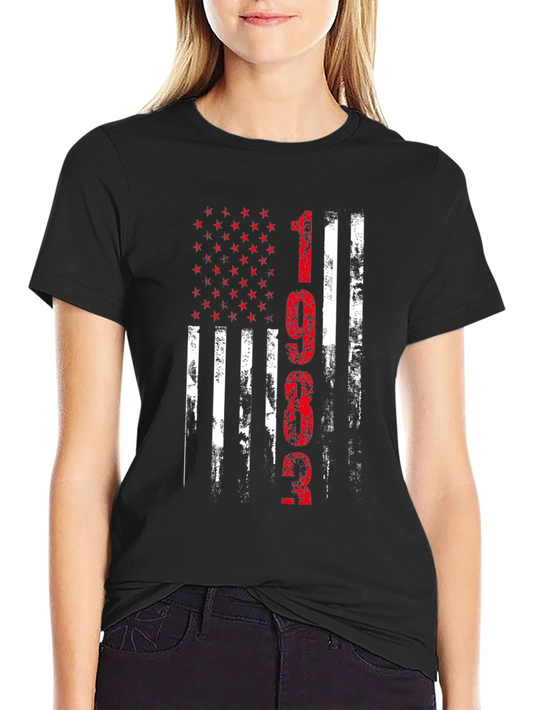 Distressed American Flag 1962 Graphic T-Shirt