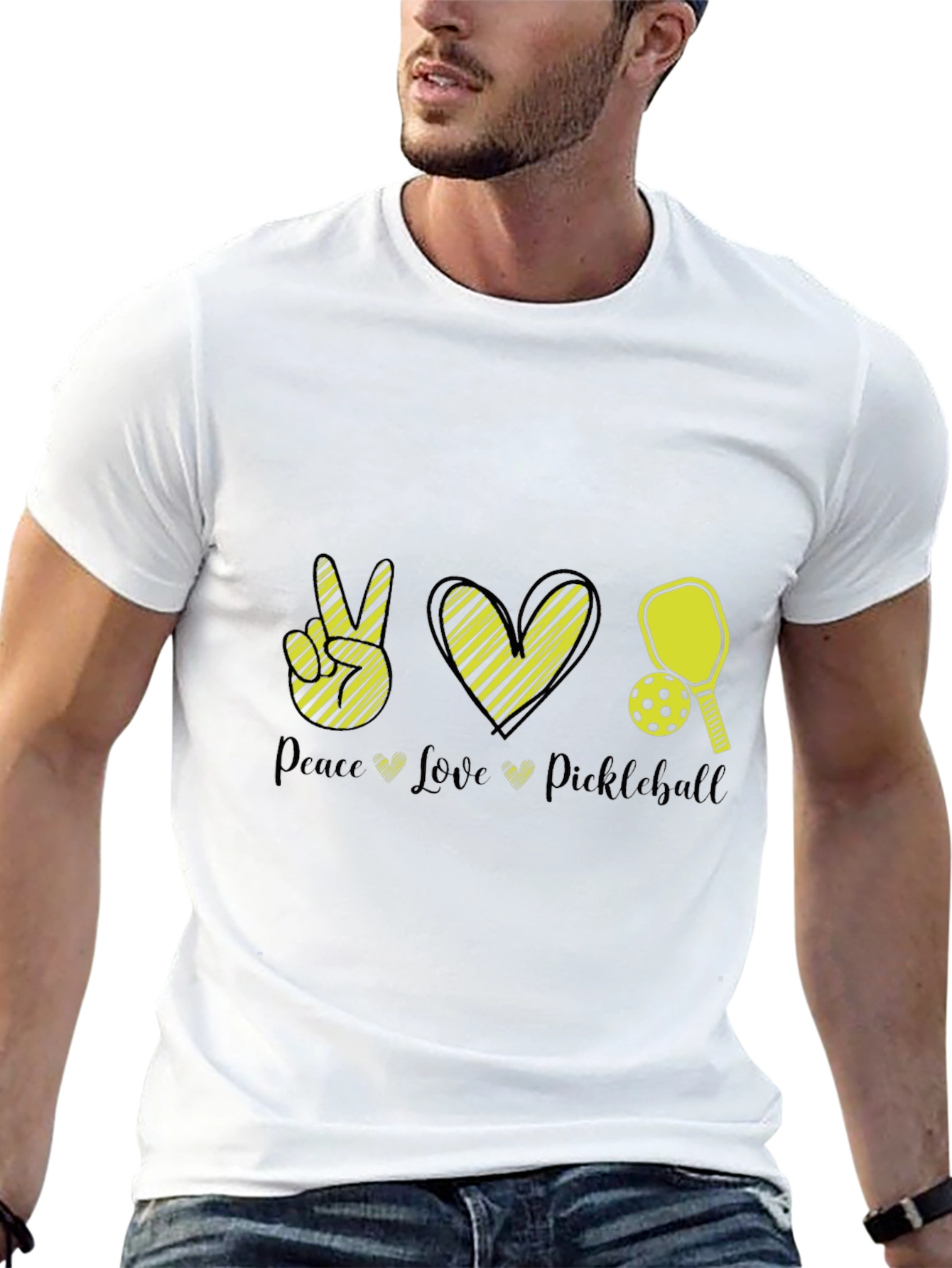 Peace Love Pickleball Black T-Shirt