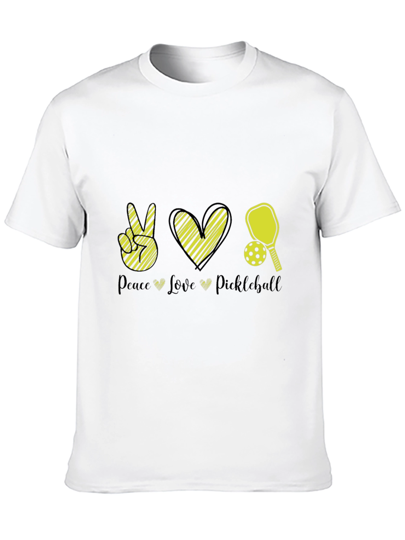 Peace Love Pickleball Black T-Shirt