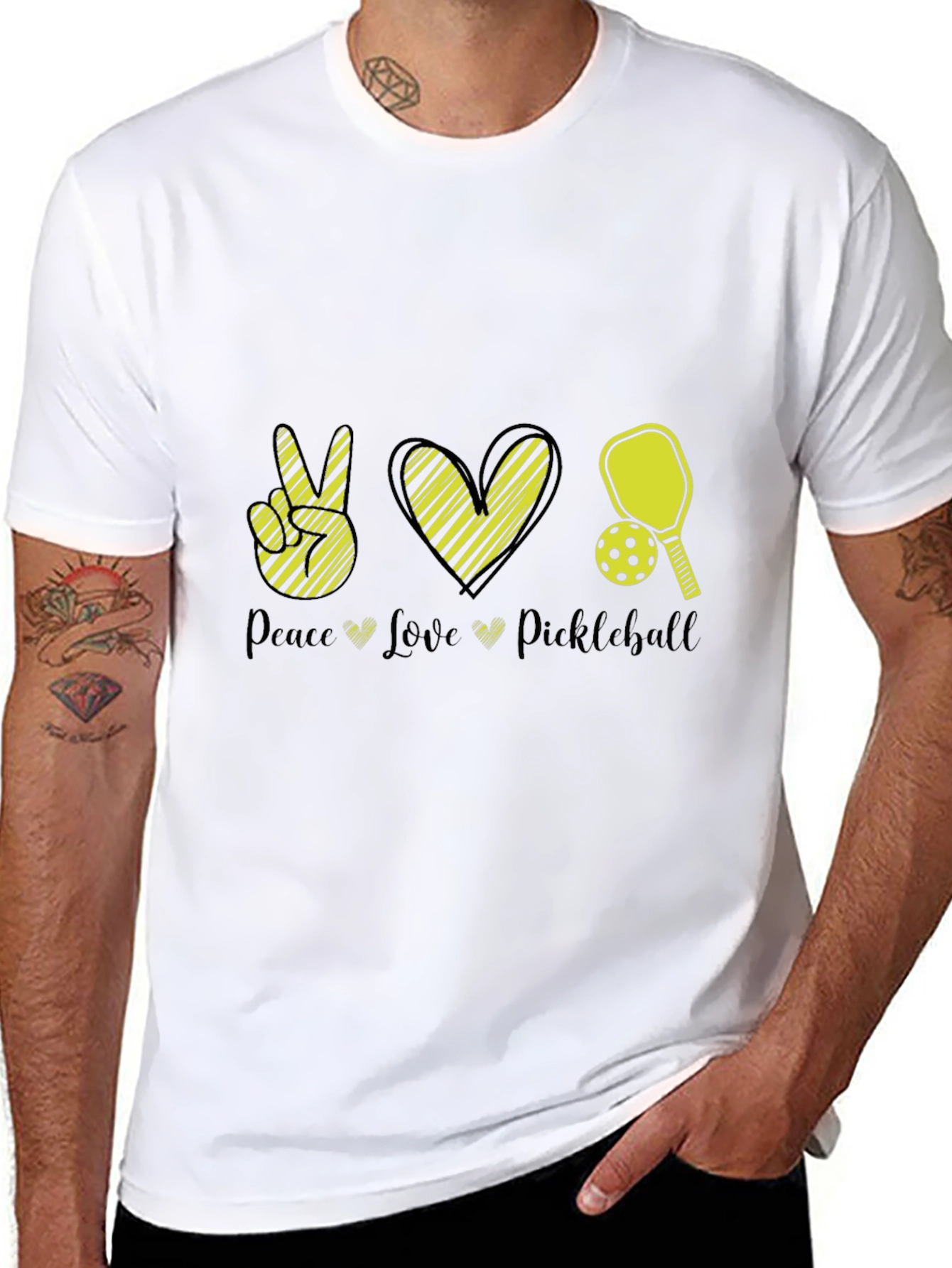Peace Love Pickleball Black T-Shirt