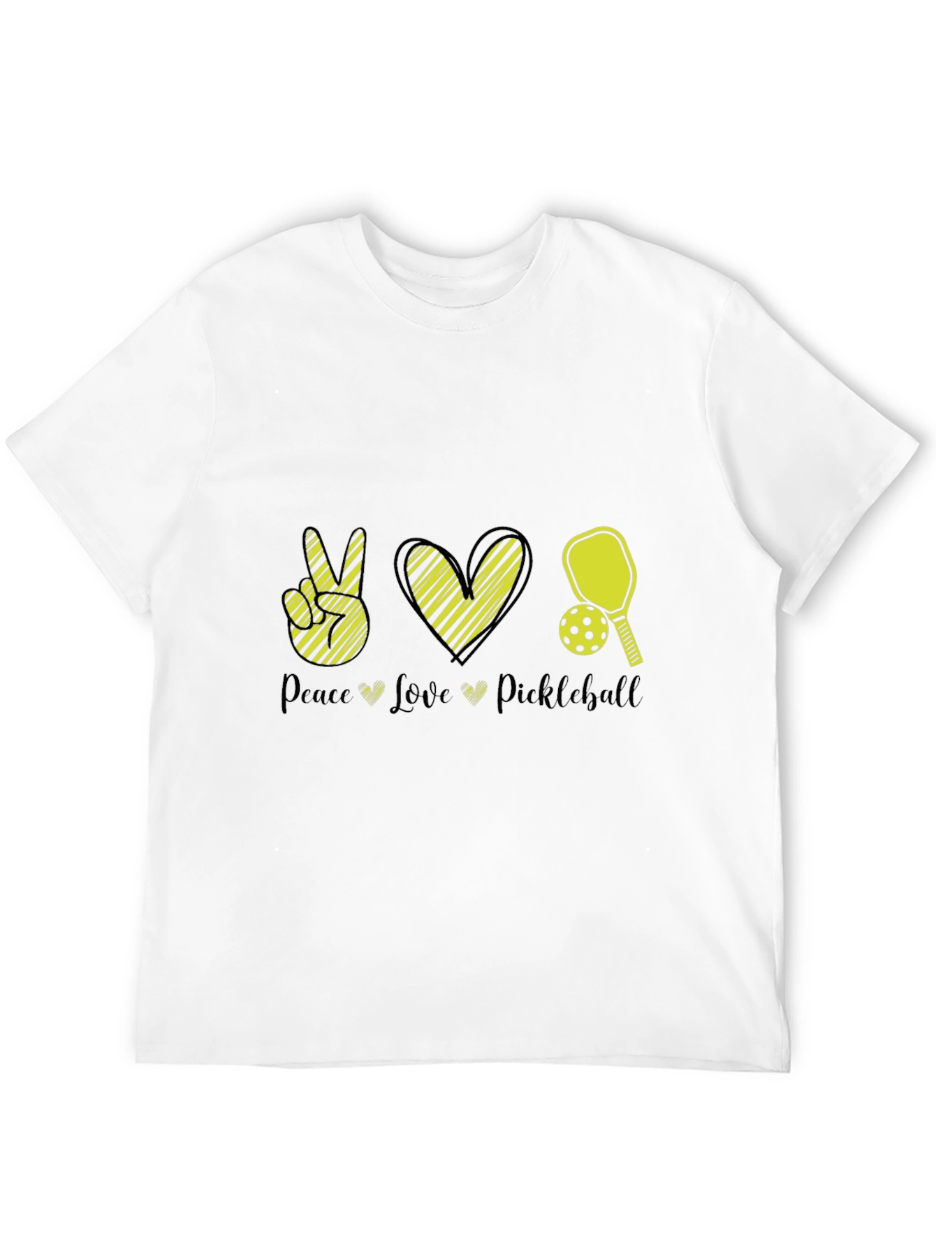 Peace Love Pickleball Black T-Shirt