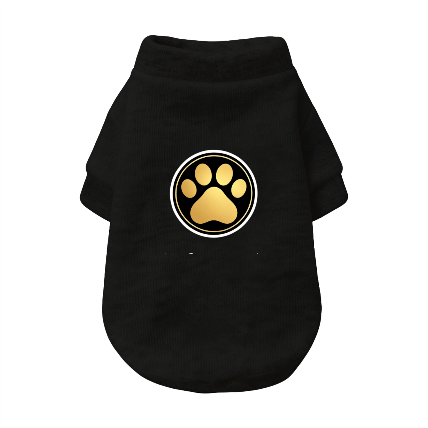 Luxury Golden Paw Print Circle Dog Cardigan Sweater, Stylish Pet Daily Wear