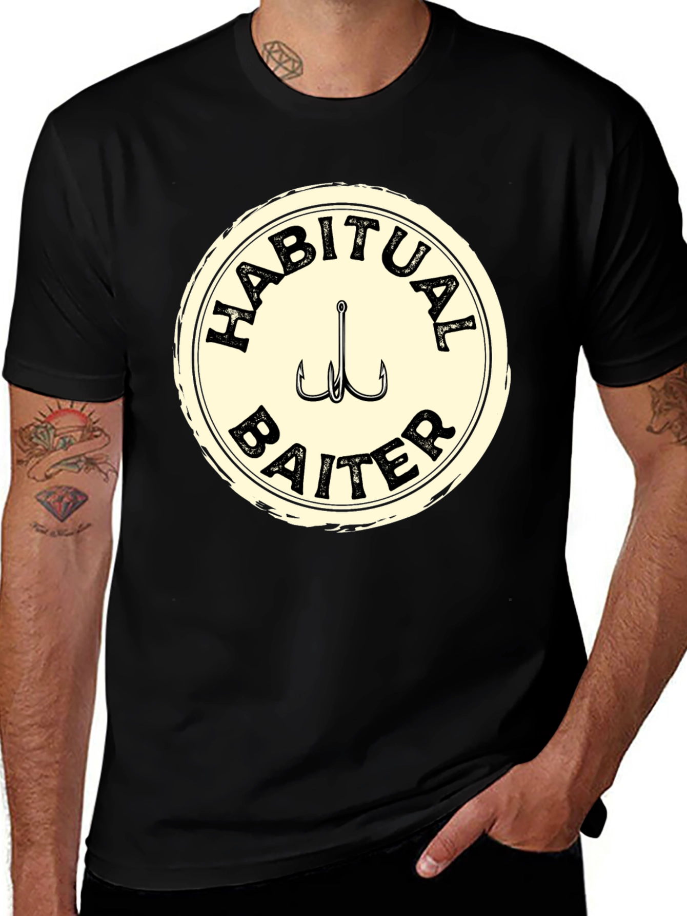 Habitual Baiter Fishing T-Shirt - Black