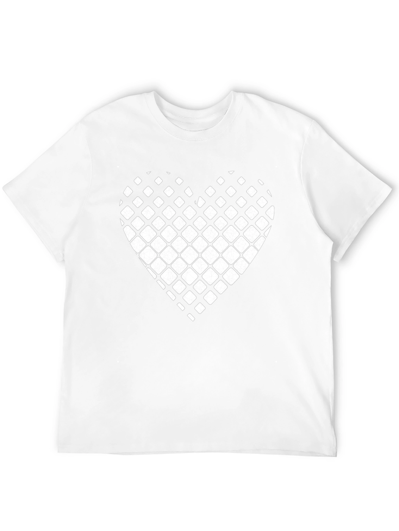 Modern Grid Heart Black T-Shirt