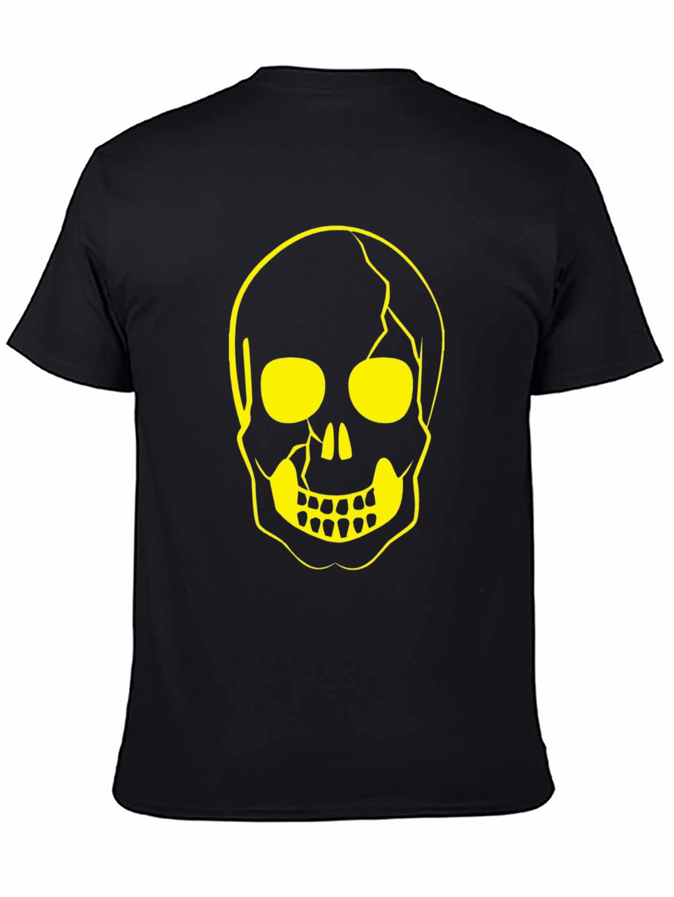 Skull Graphic Tee - Black Cotton Casual Shirt