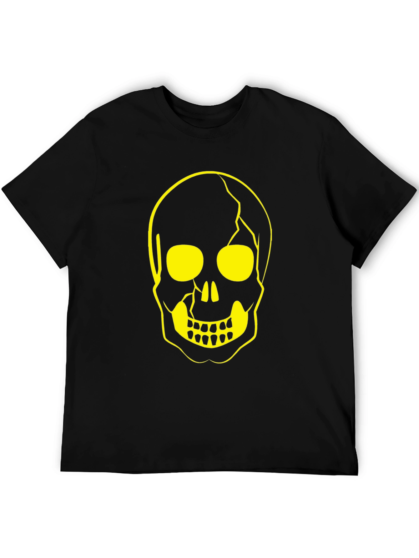 Skull Graphic Tee - Black Cotton Casual Shirt