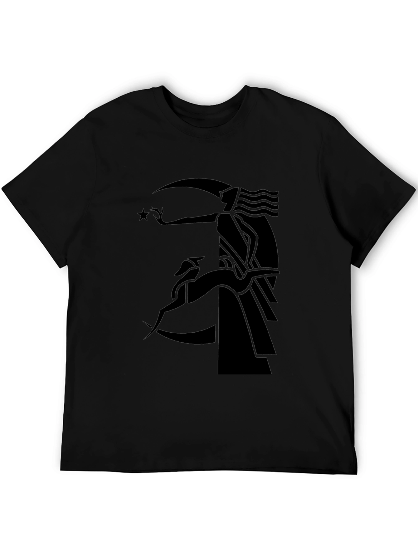 Elegant Black Graphic Tee - Moon Goddess & Hound