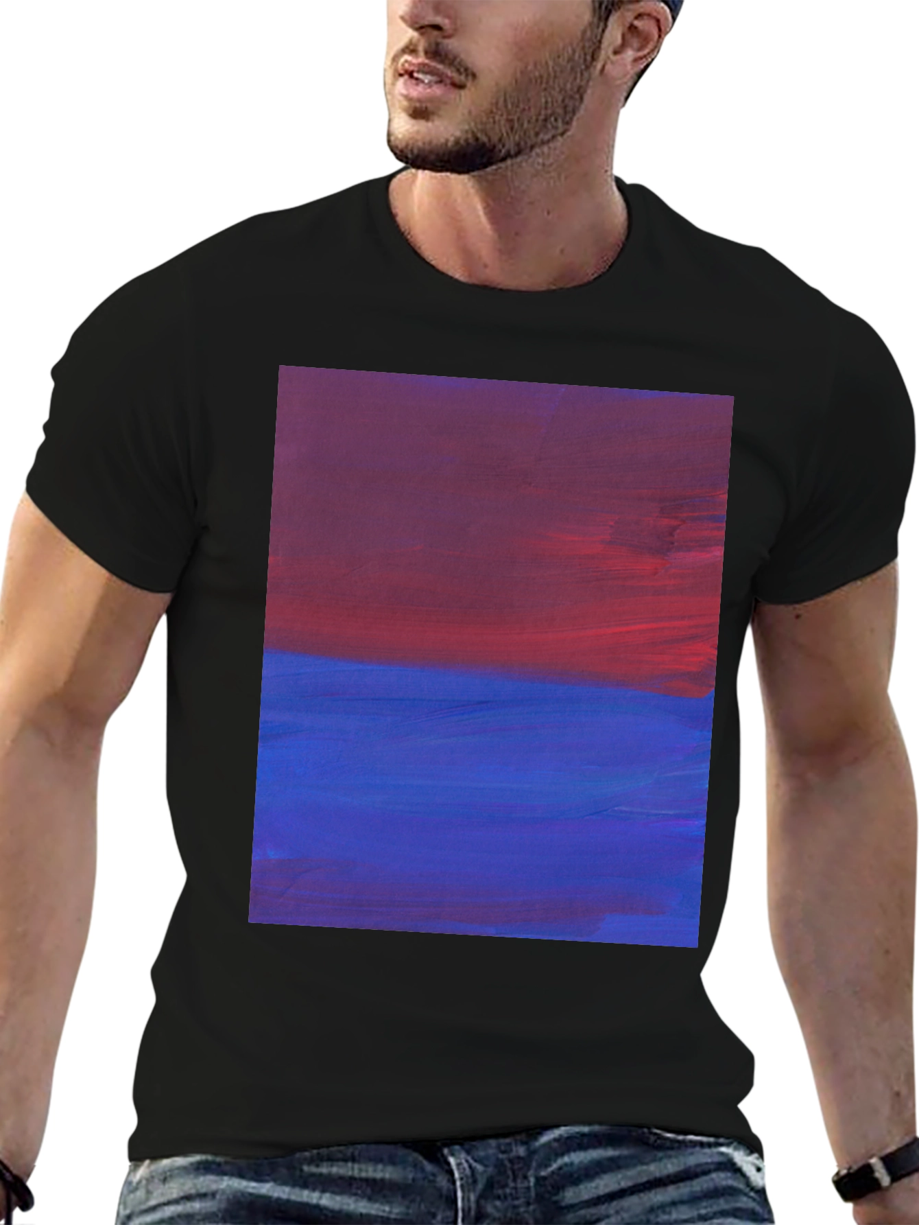 Abstract Horizon Mens Black Tee