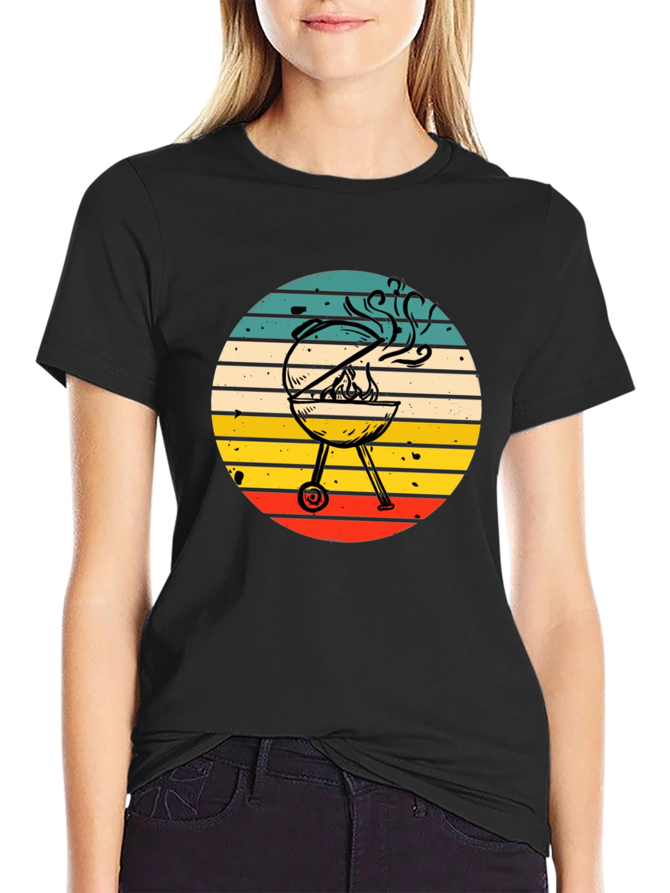 BBQ Grill Graphic Tee - Retro Style
